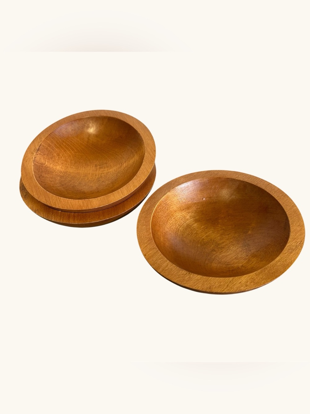 VTG Baribocraft Canada Maple Wood Salad Bowls Lot of 3 MCM